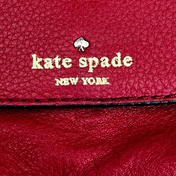 Red Leather Kate Spade Wristlet or micro-bag. - Picture 7 of 12